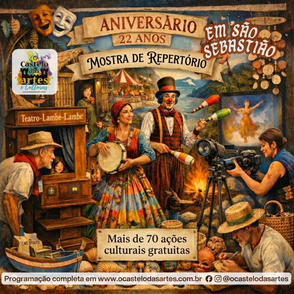 Ponto de Cultura O Castelo das Artes celebra 22 anos com Mostra de&nbsp;Repertório!
